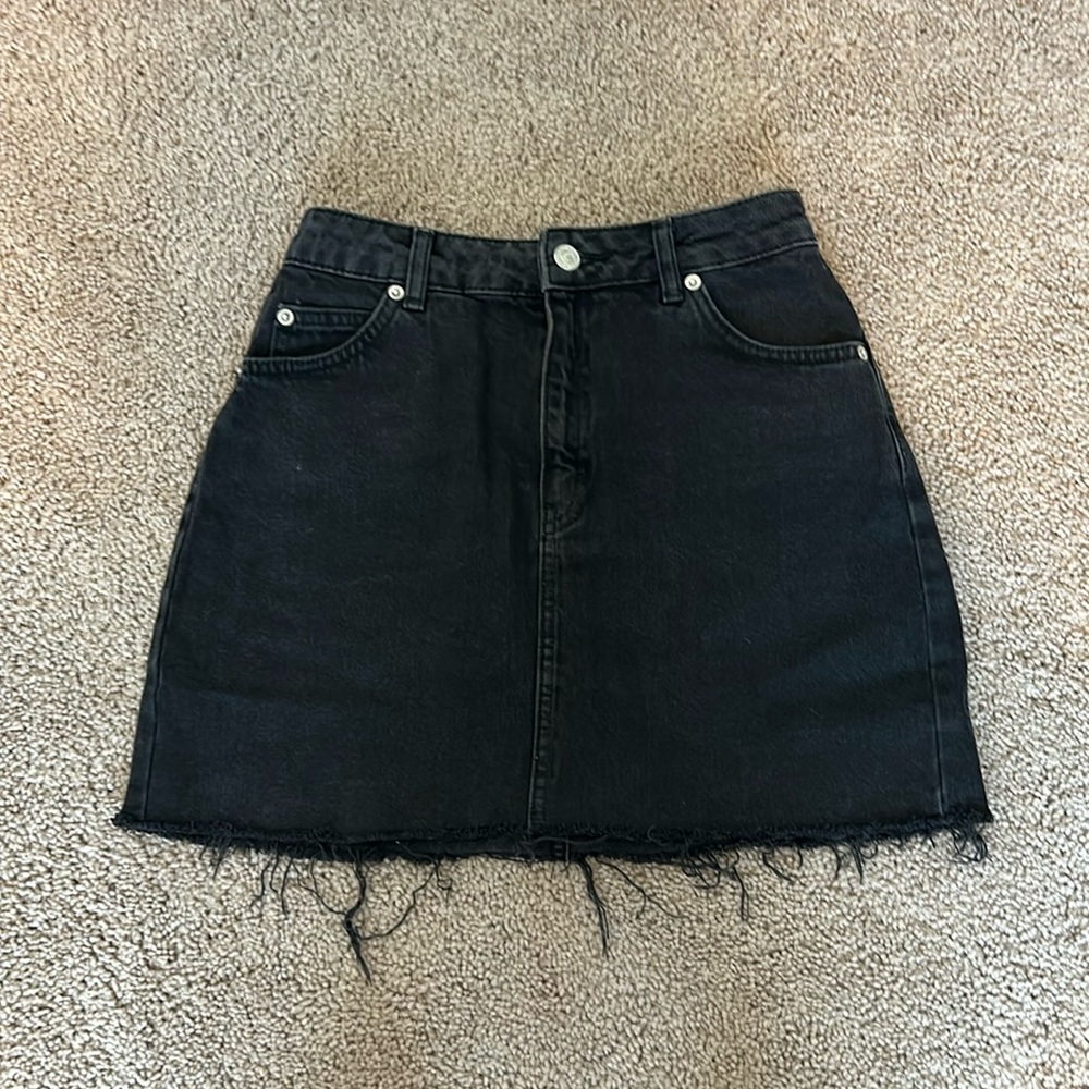 Topshop Black Denim Skirt